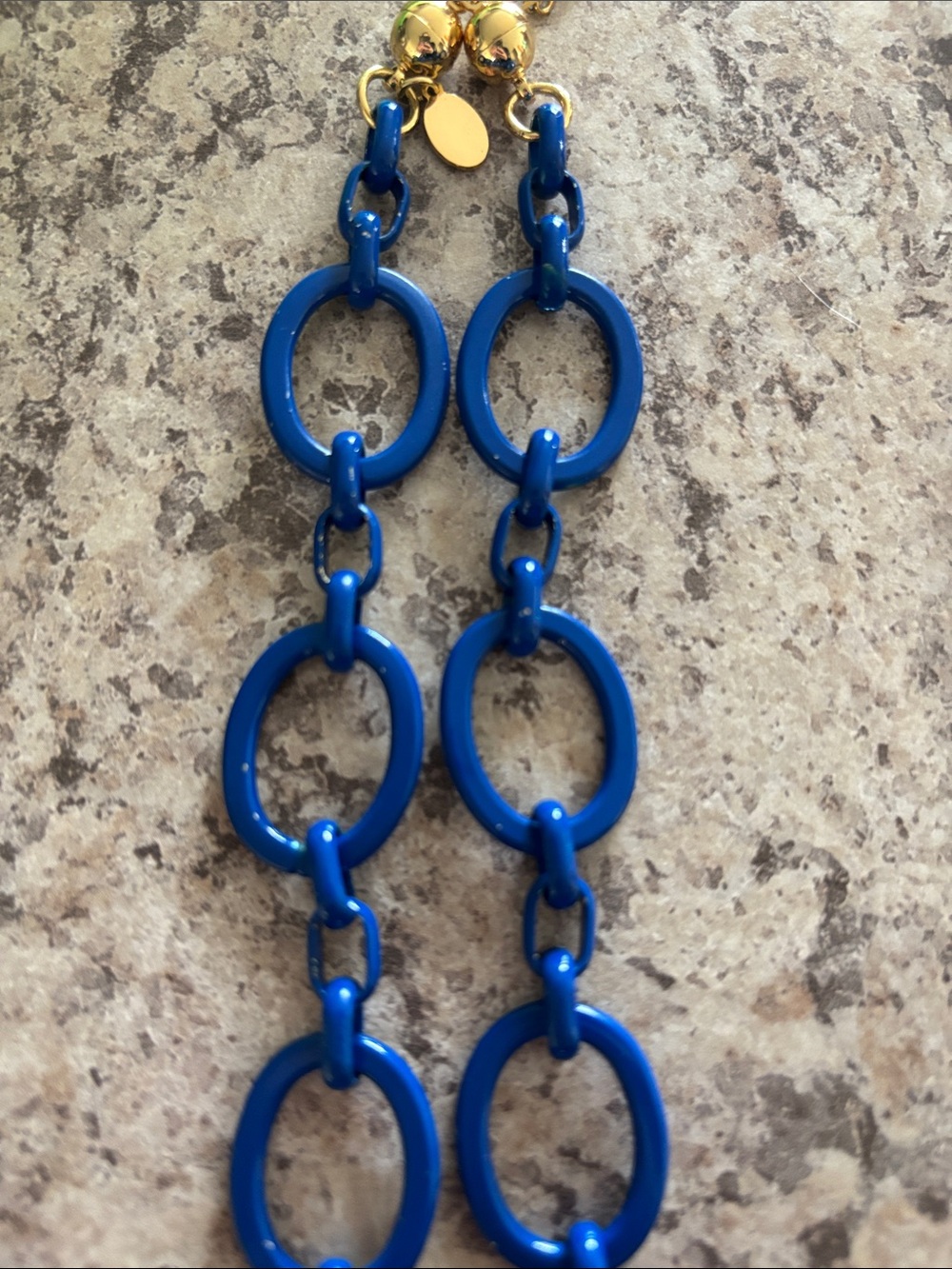 Laia Navy Link Necklace with Gold Accents - Picture 4 of 4